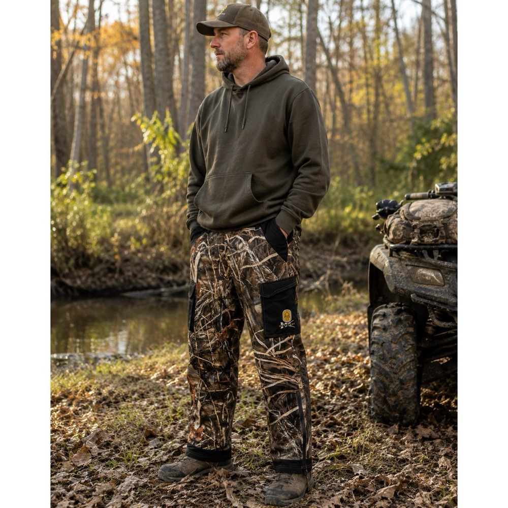 Hard Core Camo Hunting Pants Size Medium Mens Cargo Pants Waterproof